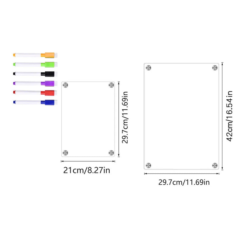 Clear Acrylic Magnetic Calendar Fridge Calendar Message Board Weekly Calendar Reusable Magnetic