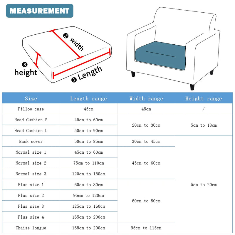 Thick Jacquard Sofa Seat Cushion Cover - Stretch Adjustable Slipcover for Couch