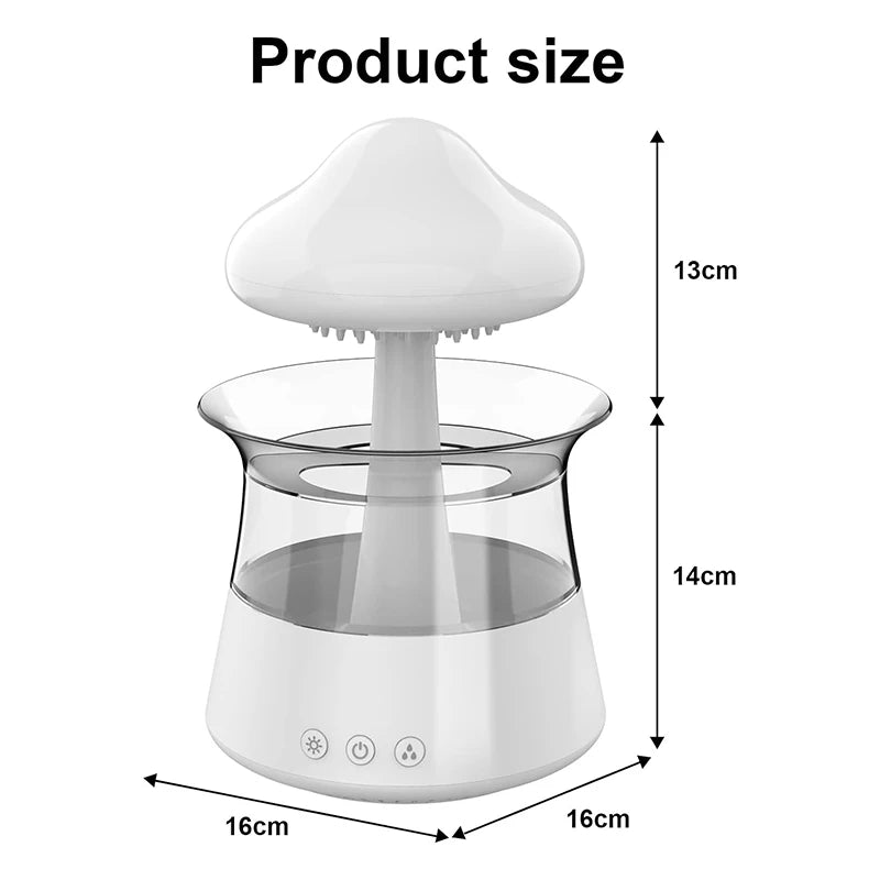 Zen Rain Cloud Air Humidifier with Mood Lighting & Aroma Diffuser