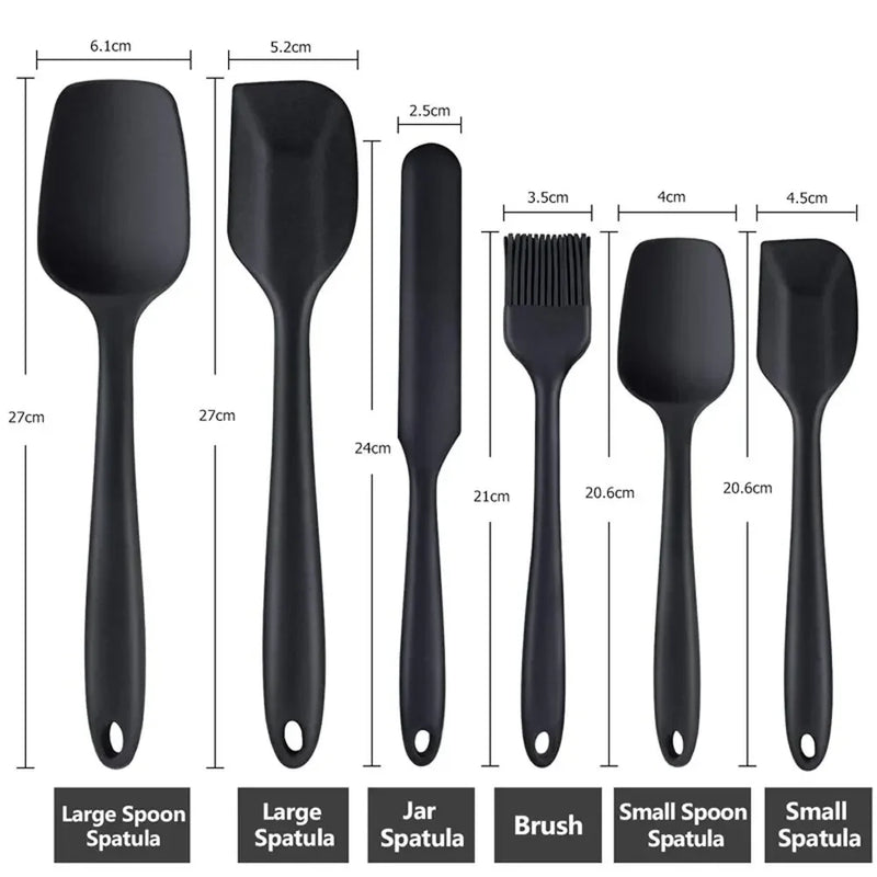 6 Pieces Silicone Spatula Set – Food Grade Non-Stick Heat Resistant Turner for Cooking & Baking