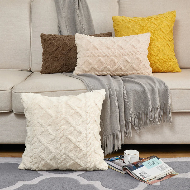 Velvet Throw Pillow Cover Soft Solid Decor Square Cushion Case For Sofa Bedroom Home Living Room