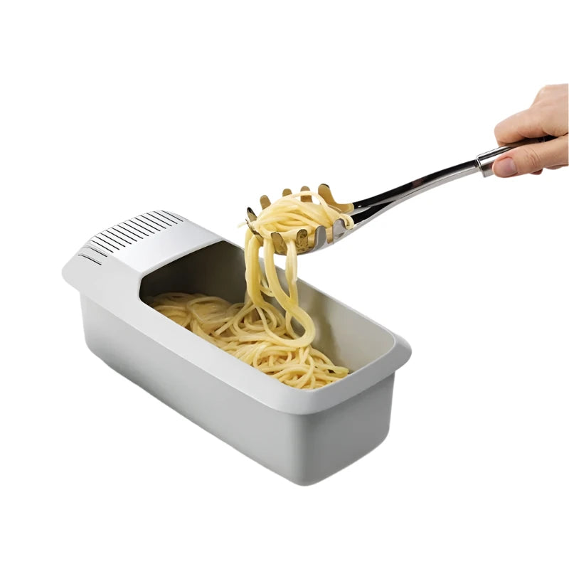 Microwave Noodles Pasta Cooker with Strainer - Eco-Friendly Plastic Spaghetti & Vegetable Steamer