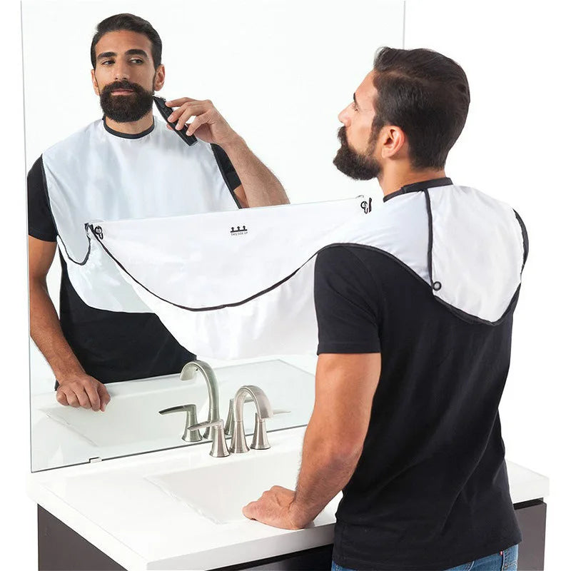 Male Shaving Apron Beard Catcher Cape Care Bib Face Shaved Hair Adult Shaver Cleaning Hairdresser