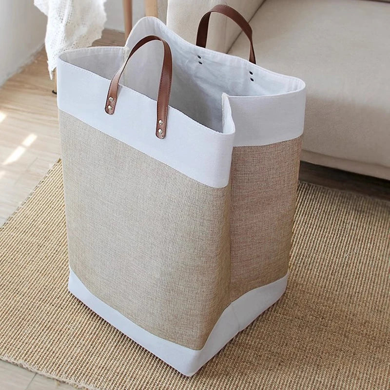 Large Laundry Storage Basket With Handles – Foldable Fabric Basket for Laundry and Miscellaneous