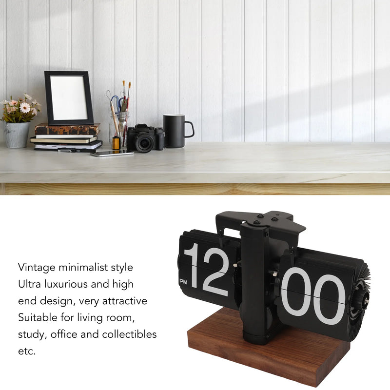 Vintage Digital Flip Page Clock – Automatic Turning Mechanical Clock for Home, Bedroom, Office Decor