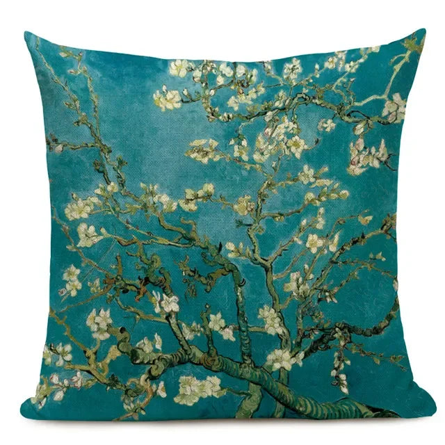 Van Gogh Oil Painting Art Decorative Cushion Cover - 45x45CM Throw Pillow Case for Home Decor