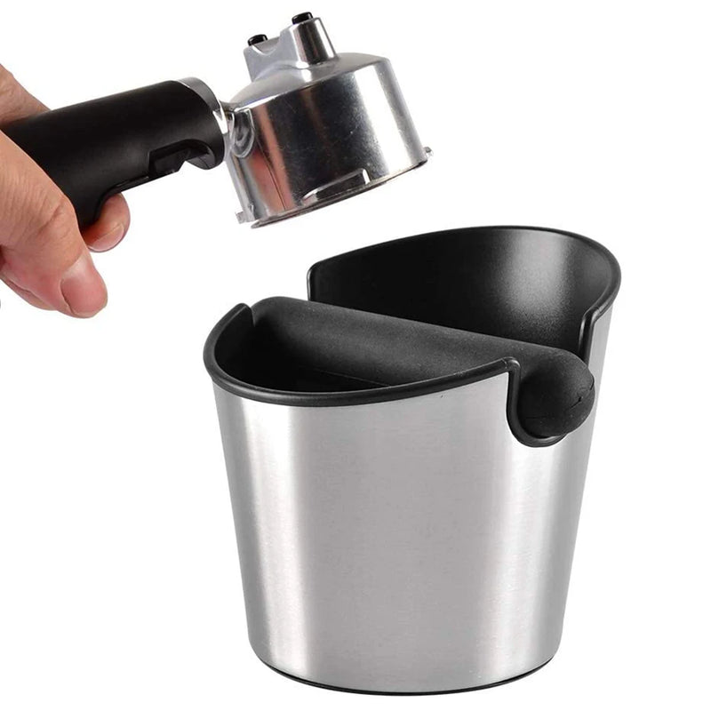 Stainless Steel Coffee Grind Knock Box – Durable Waste Bin for Espresso Maker