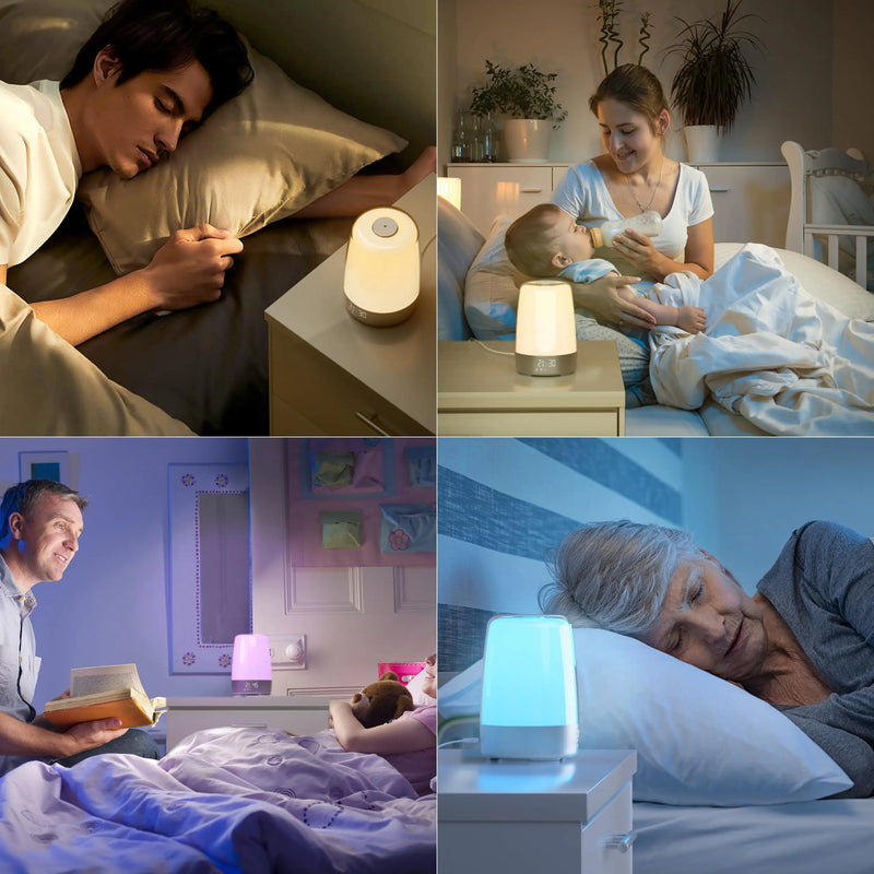 Sunrise Alarm Clock with LED Wake-Up Light – Dimmable RGB Touch Bedside Lamp