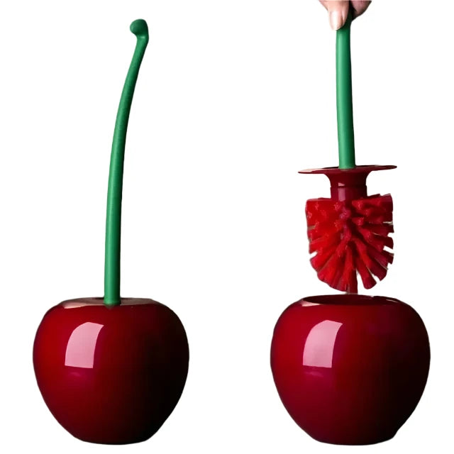 Cherry-Shaped Toilet Brush and Holder Set – Creative Red Lavatory Bathroom Accessories