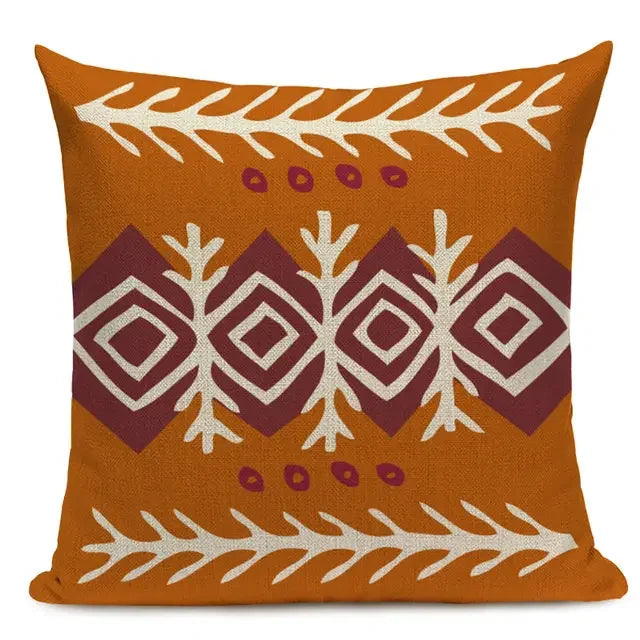 African Style Geometric Print Cushion Covers - 45x45cm Throw Pillow Cases for Home Decor