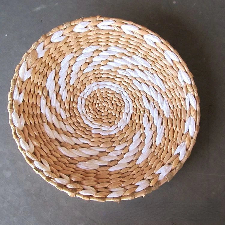 Creative Rattan and Grass Weaving Straw Bowl Wall Decoration