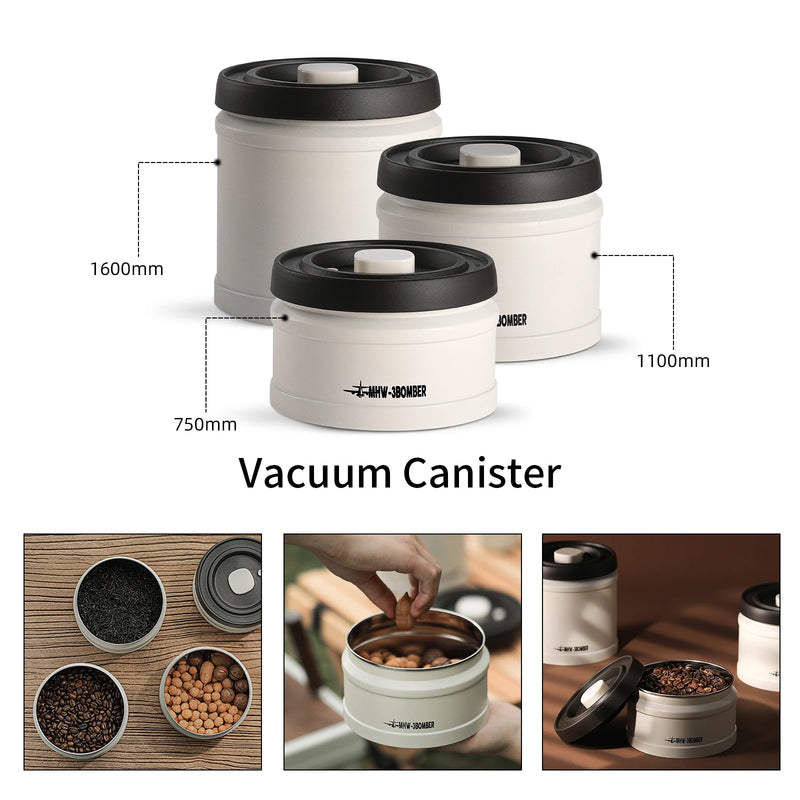 MHW-3BOMBER: Coffee & Food Vacuum Storage Canister – Airtight Portable Kitchen & Camping Tool