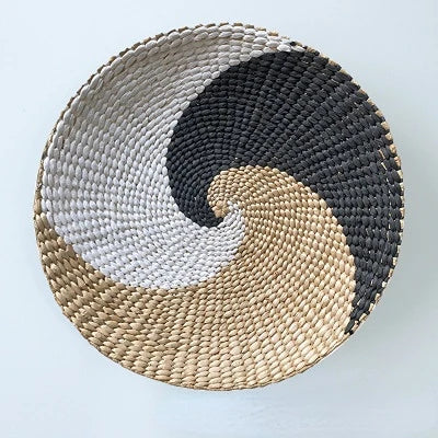 Creative Rattan and Grass Weaving Straw Bowl Wall Decoration