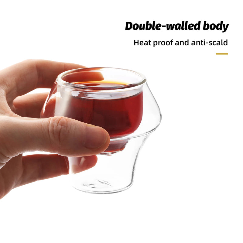 MHW-3BOMBER Double Wall Glass Espresso Cups – Anti-scald Reusable Coffee, Tea, and Wine Cups