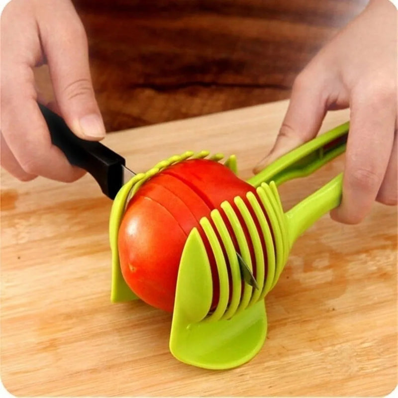 Vegetable Cutter Round Lemon Tomato Egg Slicing Tool Multipurpose Tongs Holder Handheld Slicer