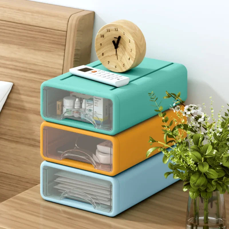 Storage Drawers Desk Organizer Document Sundries Holder Cosmetic Storage Box Cabinet Home Stackable