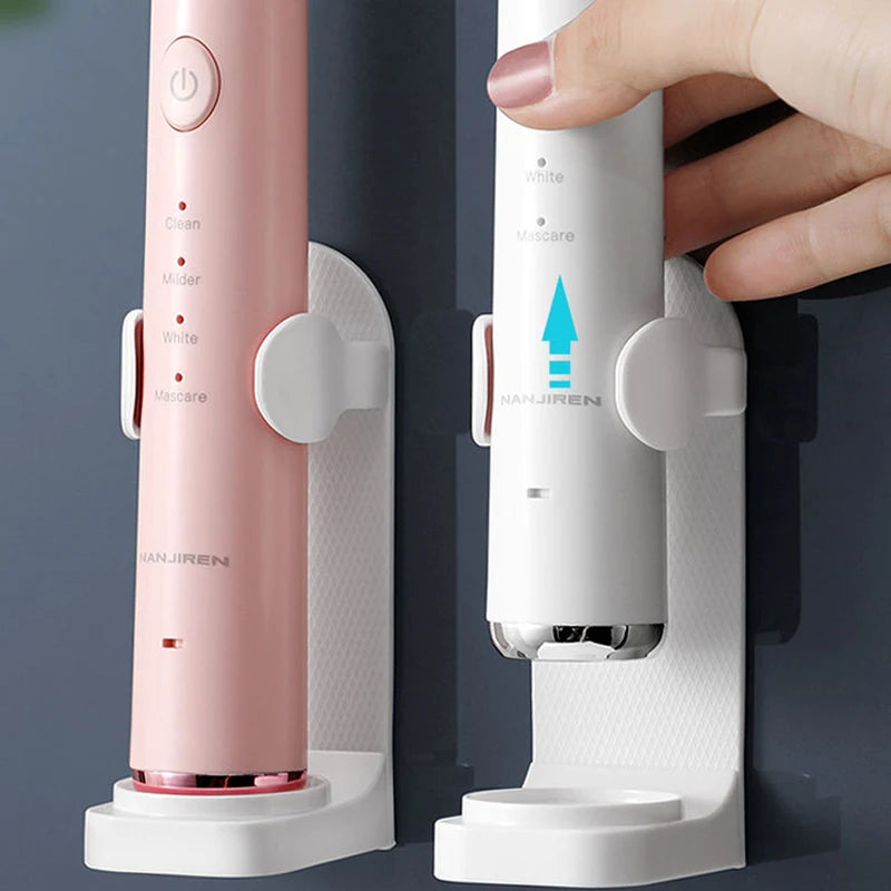 Adjustable Toothbrush Holder Electric Toothbrush Base Silicone Non-slip Wall Mount