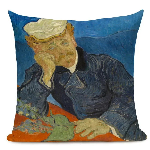 Van Gogh Oil Painting Art Decorative Cushion Cover - 45x45CM Throw Pillow Case for Home Decor