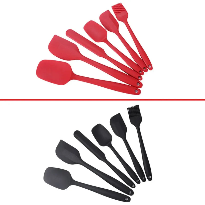 6 Pieces Silicone Spatula Set – Food Grade Non-Stick Heat Resistant Turner for Cooking & Baking