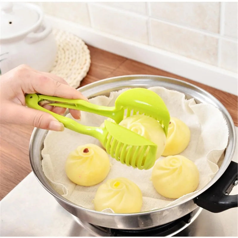 Vegetable Cutter Round Lemon Tomato Egg Slicing Tool Multipurpose Tongs Holder Handheld Slicer