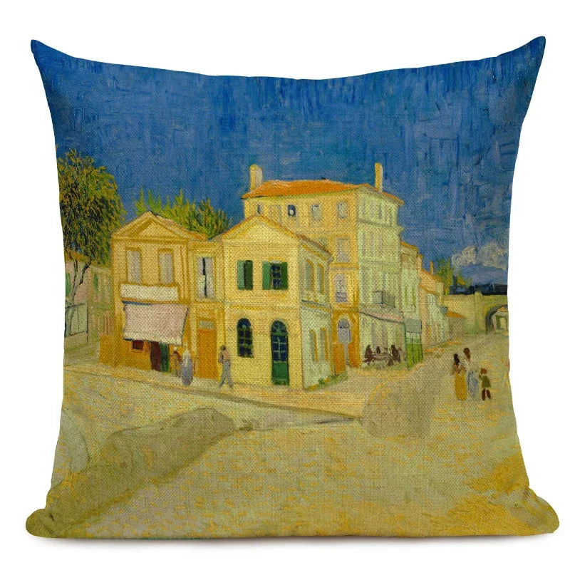 Van Gogh Oil Painting Art Decorative Cushion Cover - 45x45CM Throw Pillow Case for Home Decor