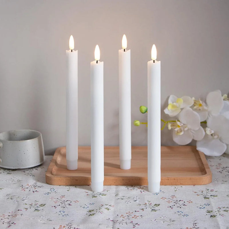 LED Flameless Taper Candles Lights 3D Wick Battery Simulation Candles Long Candles Lamp