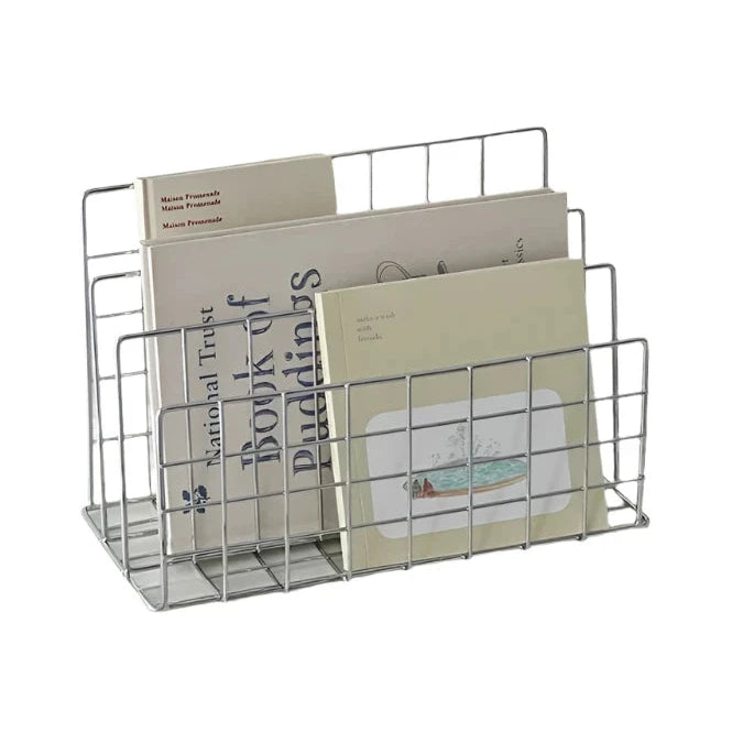 Minimalist Iron Desktop Storage Rack – Multi-functional Bookshelf & Organizer for Desk