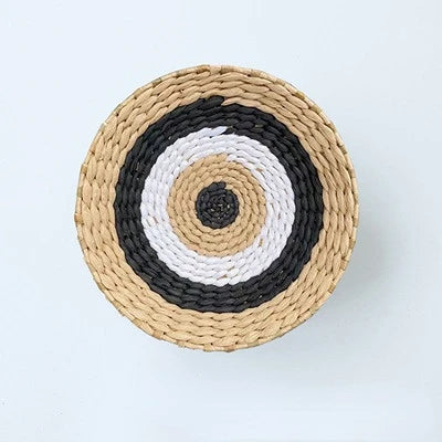 Creative Rattan and Grass Weaving Straw Bowl Wall Decoration