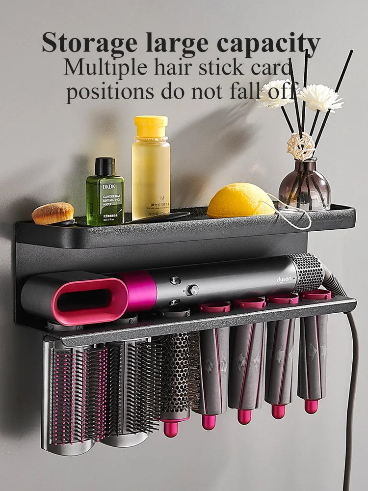 Hairdryer Holder Wall Mount Suitable For Dyson Airwrap Shelf Dryer Holder Storage Rack