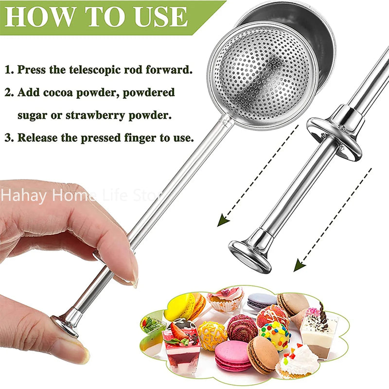 Powder Shaker Sugar Duster Flour Sugar Sieve For Powdered Sugar Spices Cake Decorating Tool Baking