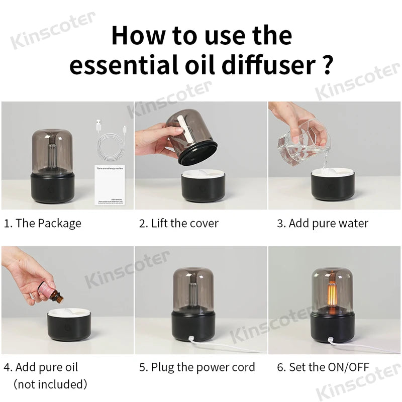 Portable Mini Aroma Diffuser - USB Air Humidifier & Essential Oil Night Light