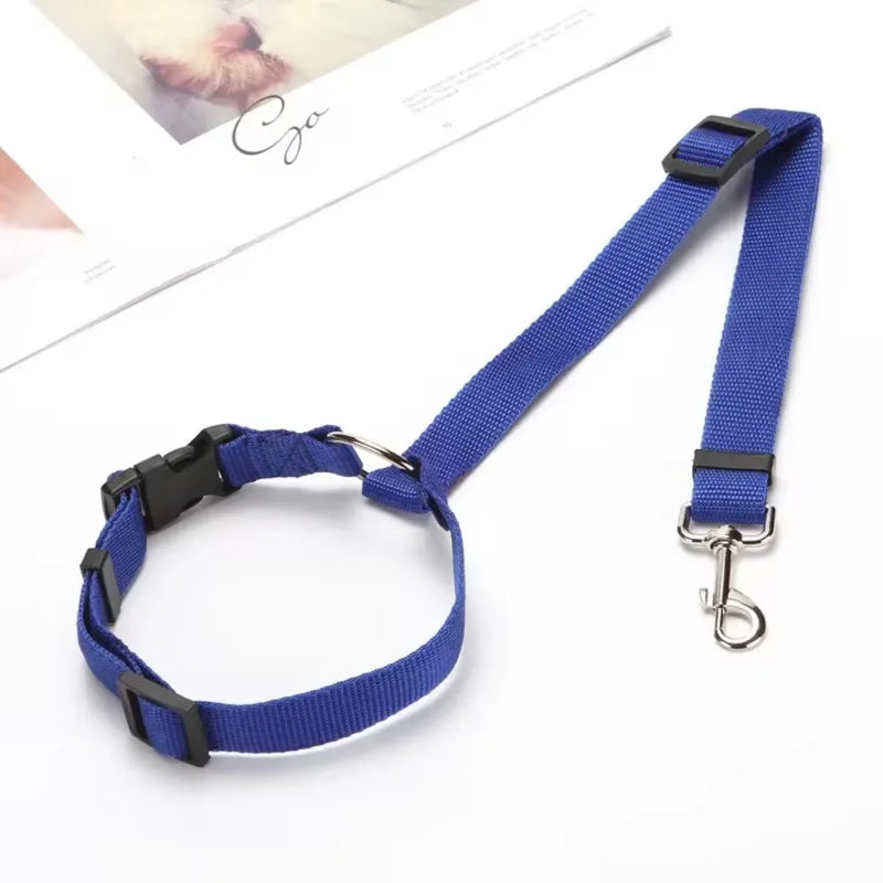 Adjustable Pet Car Seat Belt – 2-in-1 Safety Harness and Leash for Dogs and Cats