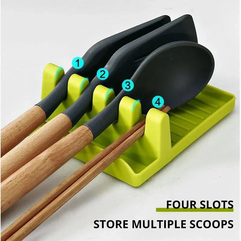 1PC Kitchen Spatula Rack Pot Lid Rack Shelves Countertop Soup Spoon Holder