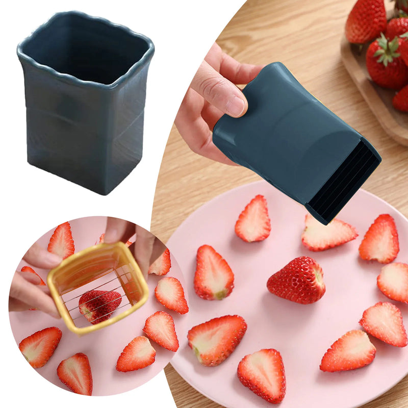 Cup Slicer Fruit Slicer Egg Slicer Stainless Steel Strawberry Slicer Vegetable Strawberry Cutter