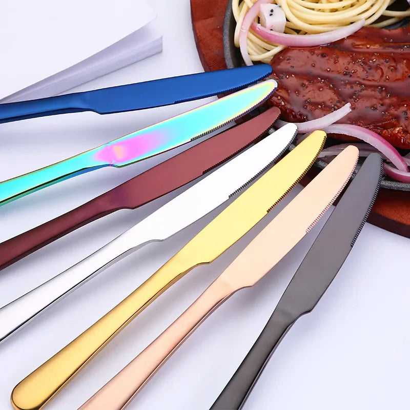 16Pcs Tableware Stainless Steel Dinnerware Set Knife Fork Coffee Spoon Mirror Flatware