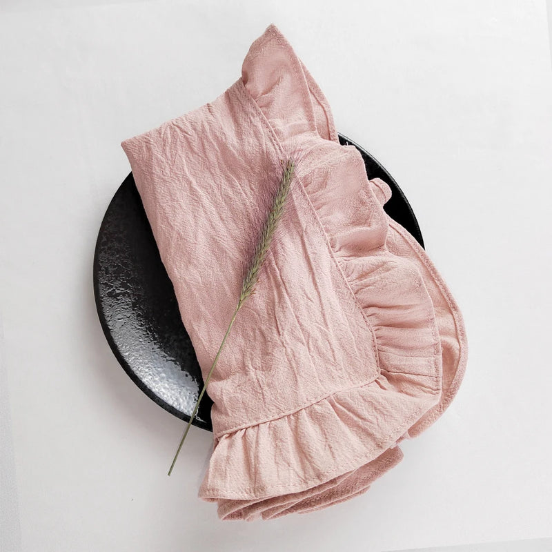 Cotton Ruffle Napkins - Elegant Placemats for Table Decor