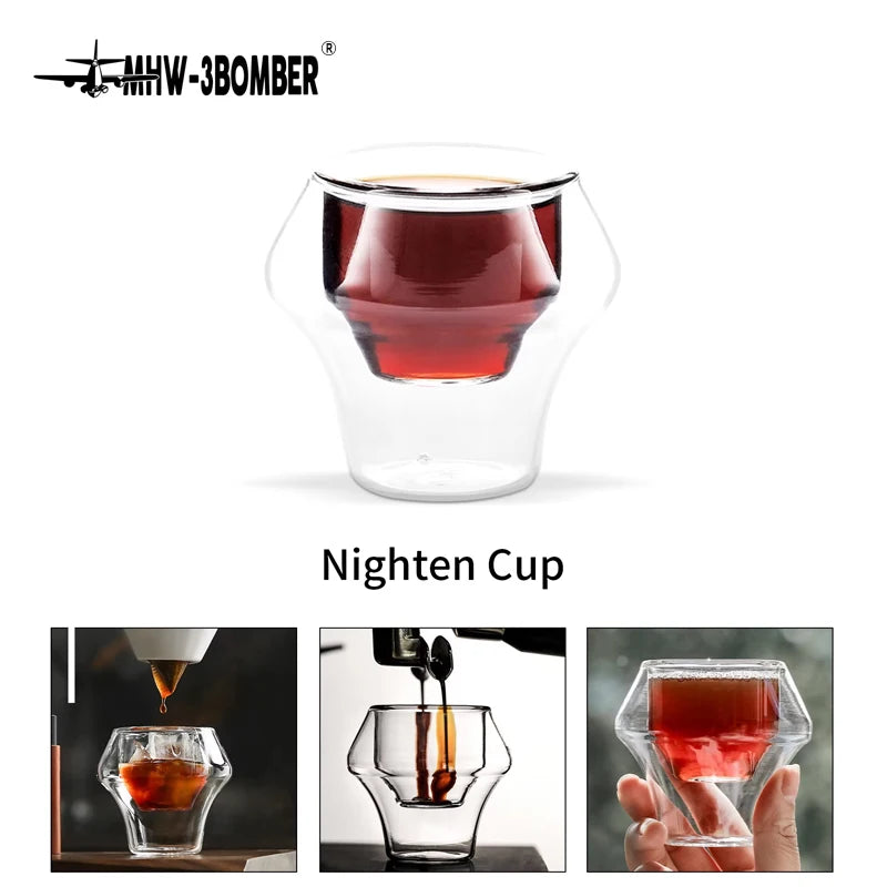 MHW-3BOMBER Double Wall Glass Espresso Cups – Anti-scald Reusable Coffee, Tea, and Wine Cups