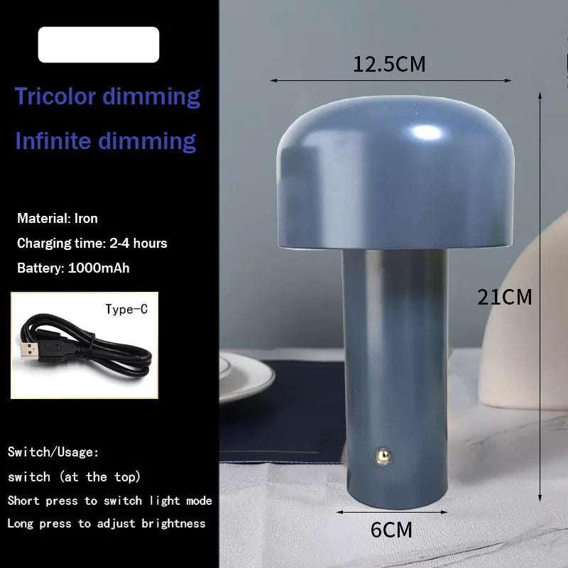 Mushroom LED Portable Desk Lamp – Modern Mushroom Shape Table Light