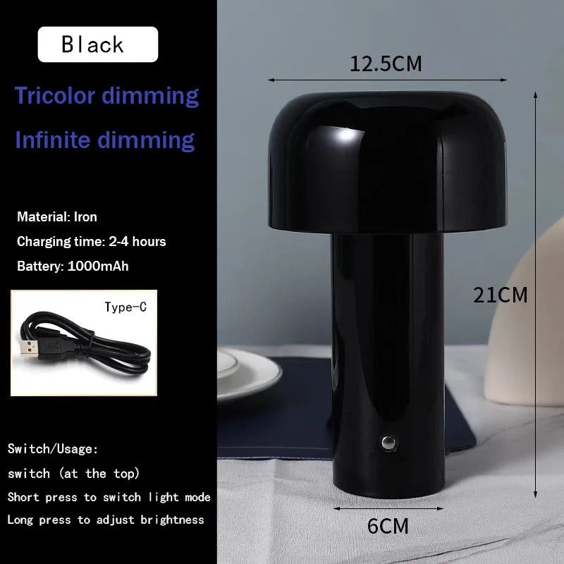 Mushroom LED Portable Desk Lamp – Modern Mushroom Shape Table Light