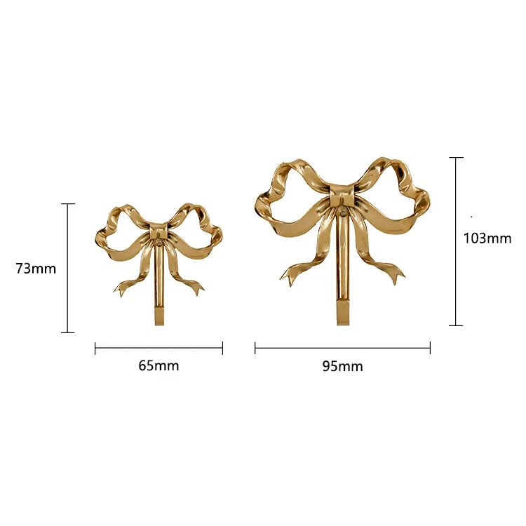 Decorative Bow Clothes Hook - Luxury Solid Brass Bow Shape Wall Hook