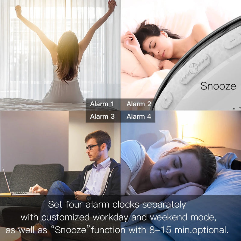 WiFi Smart Wake-Up Light – Sunrise/Sunset Alarm Clock with App, Alexa & Google Home Compatibility