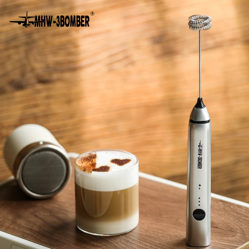 MHW-3BOMBER Mini Electric Milk Frother – Portable Kitchen Tool for Perfect Beverages