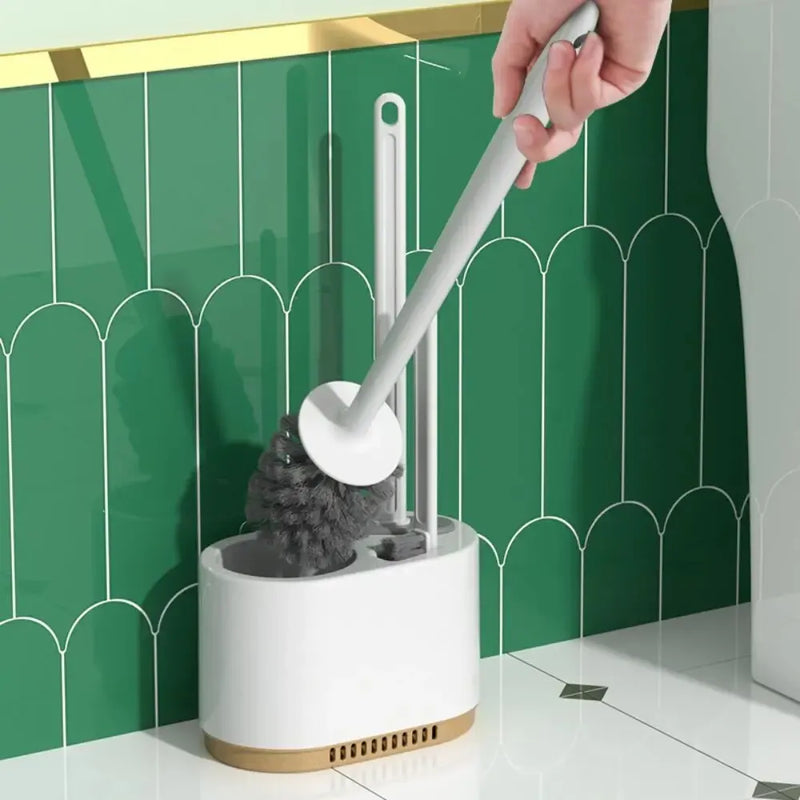 Wall Mounted 2 in 1 Toilet Brush - Multifunctional Design Toilet Brush Holder