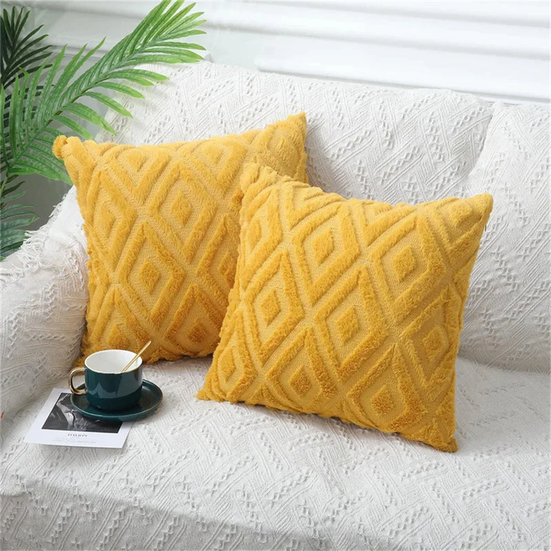 Velvet Throw Pillow Cover Soft Solid Decor Square Cushion Case For Sofa Bedroom Home Living Room