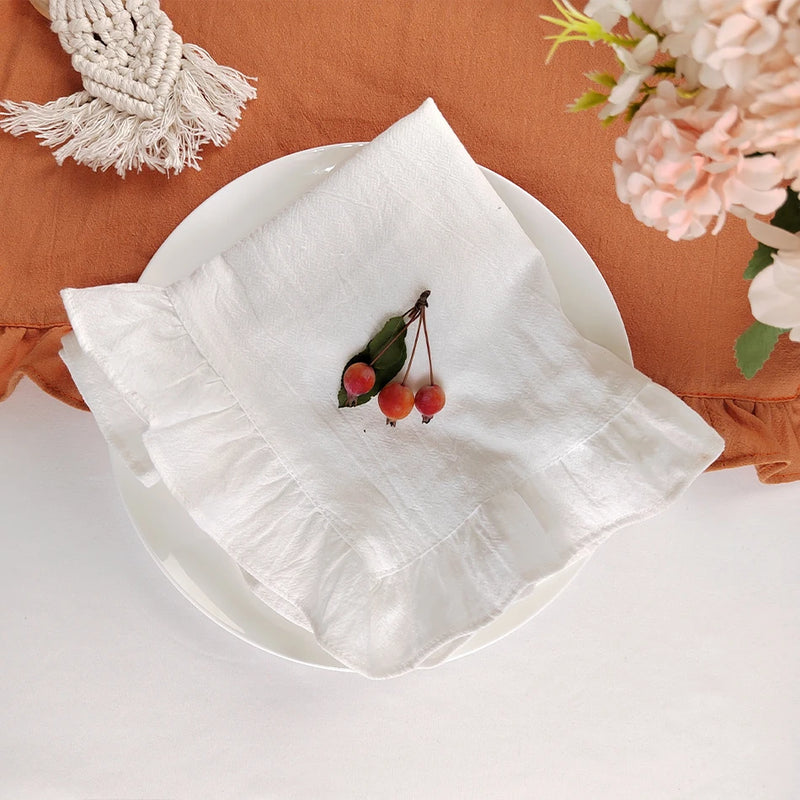 Cotton Ruffle Napkins - Elegant Placemats for Table Decor