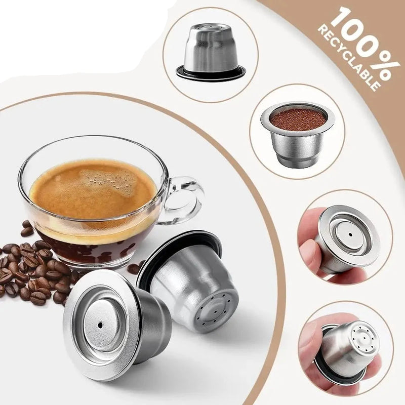 Reusable Coffee Capsule for Nespresso Machines - Stainless Steel Coffee Pod