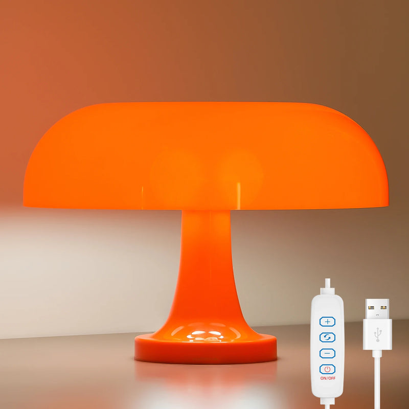 Classic Mushroom Table Lamp Modern Bauhaus Art Table Lamp Bedroom Lamp Orange Decorative Table Lamp