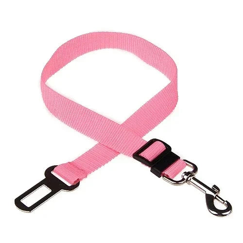 Adjustable Pet Car Seat Belt – Dog & Cat Safety Harness with Lead Clip for Vehicle Travel