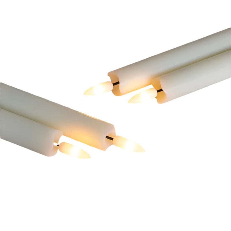 LED Flameless Taper Candles Lights 3D Wick Battery Simulation Candles Long Candles Lamp