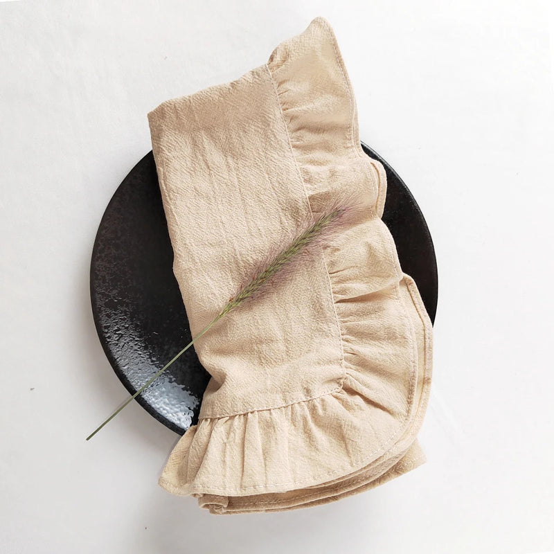 Cotton Ruffle Napkins - Elegant Placemats for Table Decor